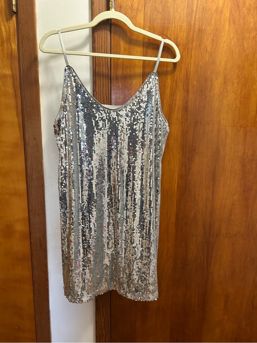 Allegra K Silver Sequin Party Dress